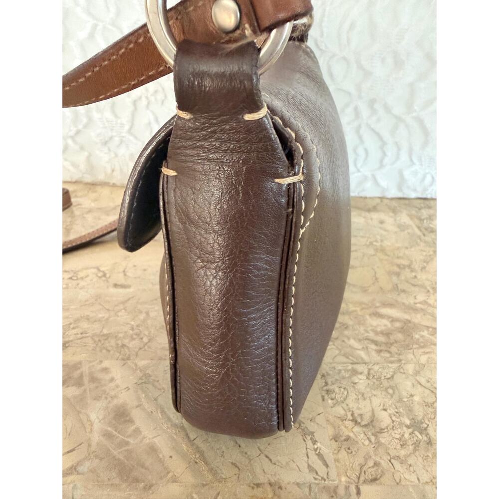 Vtg Y2K Coach F10888 Dark brown Chelsea Leather small Demi Shoulder Bag crossbod - Picture 6 of 13